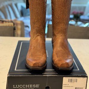 Lucchese N1547.74 size 10 D Tan Burn Goat Boots Brand New with Tags and Box Rare